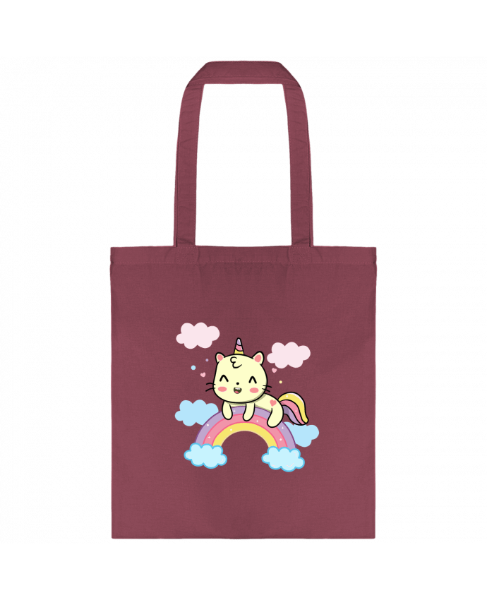 Tote-bag Gato Feliz sobre Arcoiris par MaaxLoL