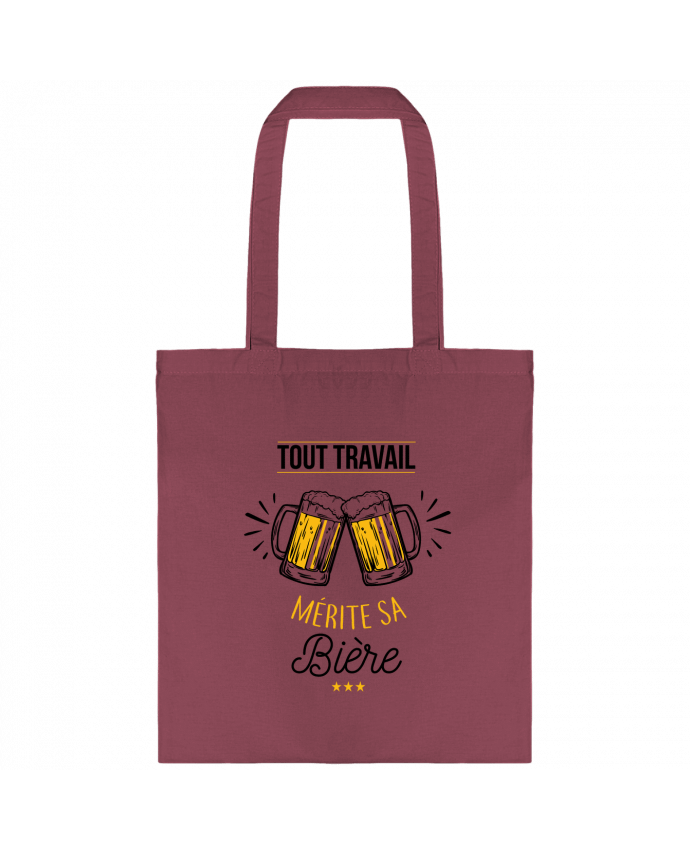 Tote-bag Tout travail mérite sa bière par La boutique de Laura