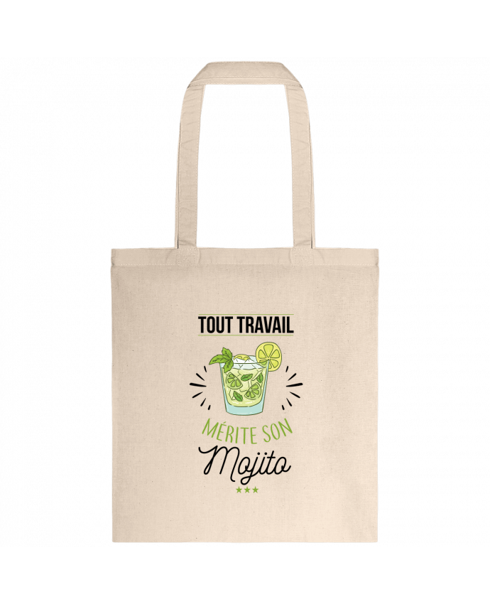 Tote-bag Tout travail mérite son mojito par La boutique de Laura