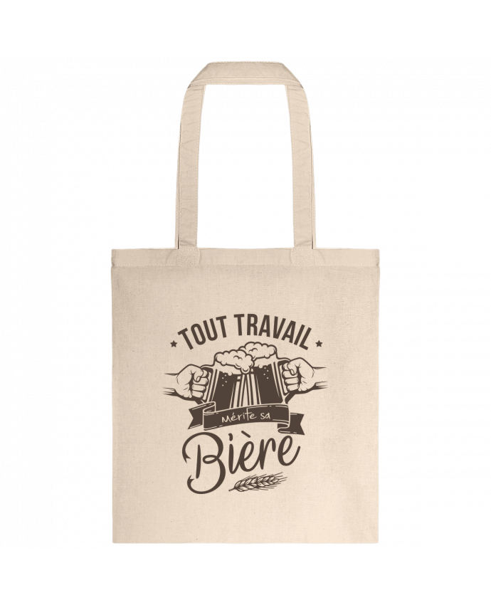 Tote-bag Tout travail mérite sa bière par La boutique de Laura