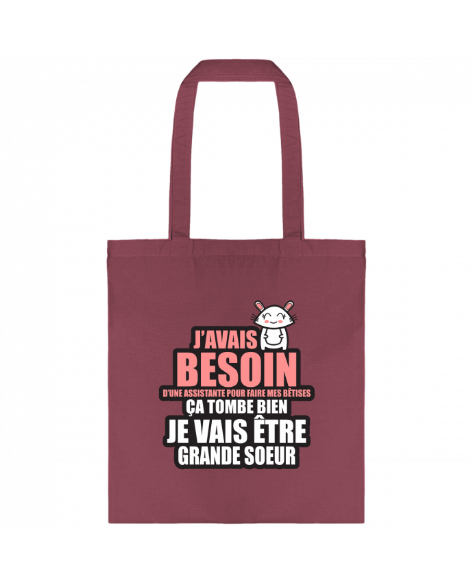 Tote-bag Besoin d'un assistant pour bêtises je vais être grande soeur par DomTomShirt