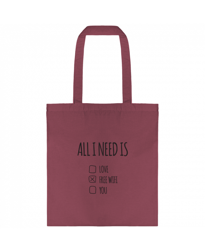 Tote-bag All i need is free wifi par tunetoo