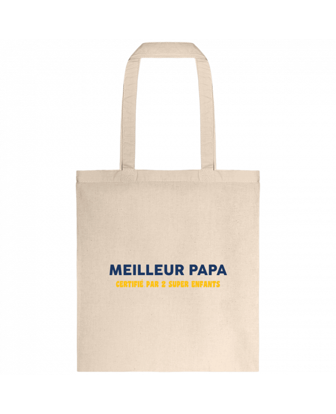 Tote-bag Meilleur papa certifié par 2 enfants par tunetoo