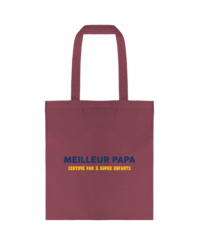Tote-bag Meilleur papa certifié par 3 enfants par tunetoo