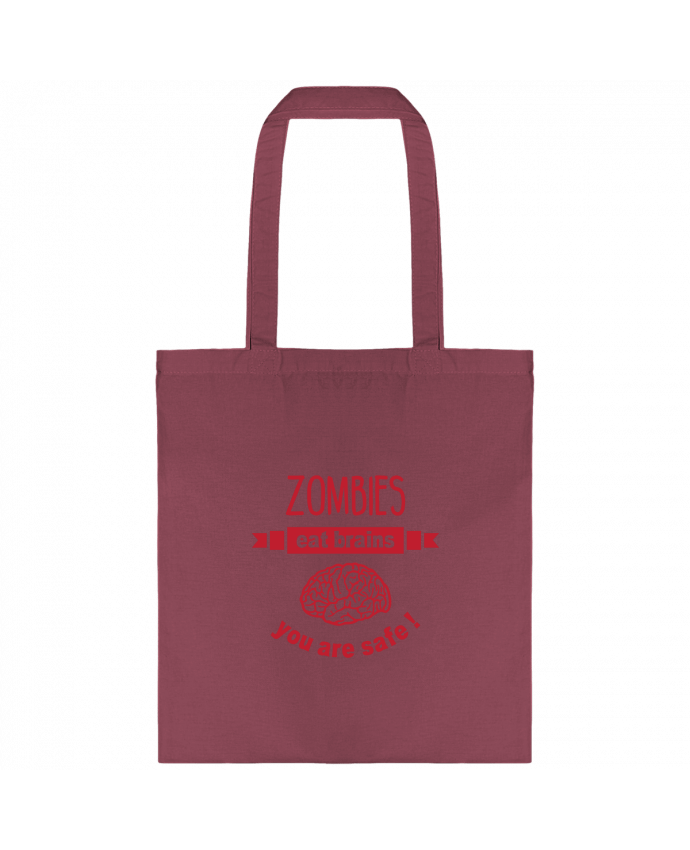 Tote-bag Zombies eat brains, you are safe ! par tunetoo