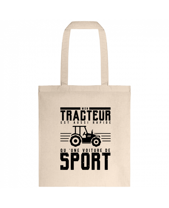 Tote-bag Mon tracteur est aussi rapide qu'une voiture de sport par mkykamab