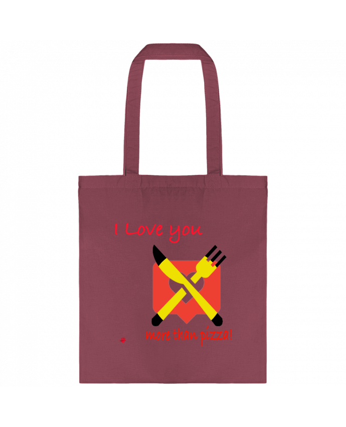 Tote-bag I love you... More than pizza ! par Lours