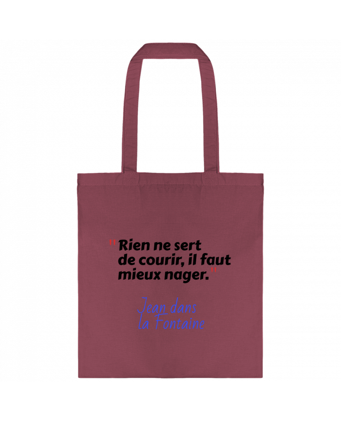 Tote-bag Rien ne sert de courir, il faut mieux nager - Jean dans la Fontaine par Seb337413