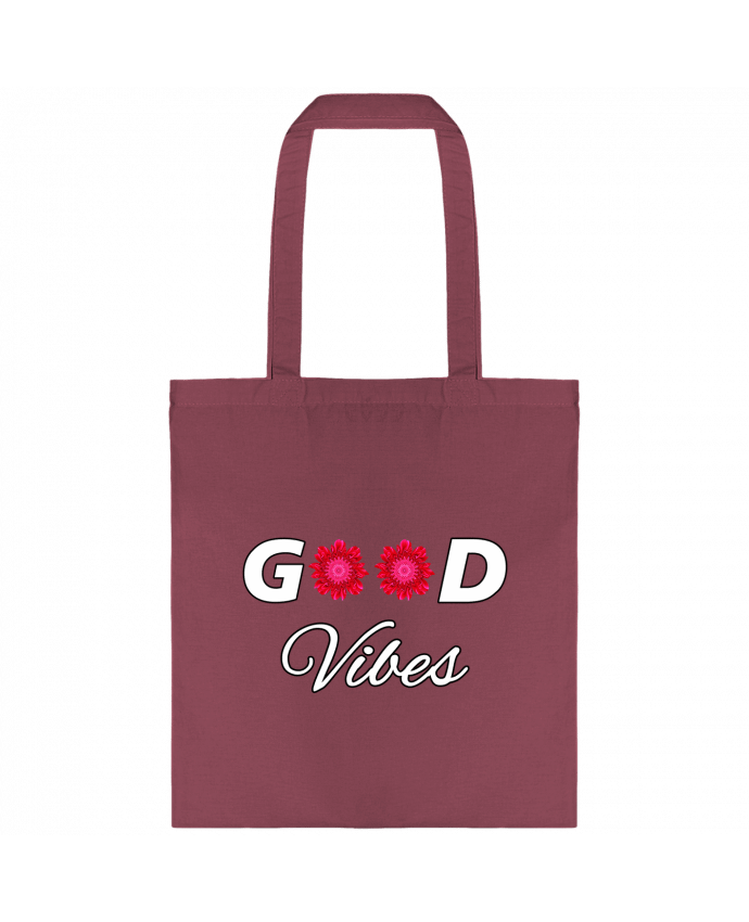 Tote-bag Good Vibes avec Fleurs Roses et Rouges par LV-CREATOR