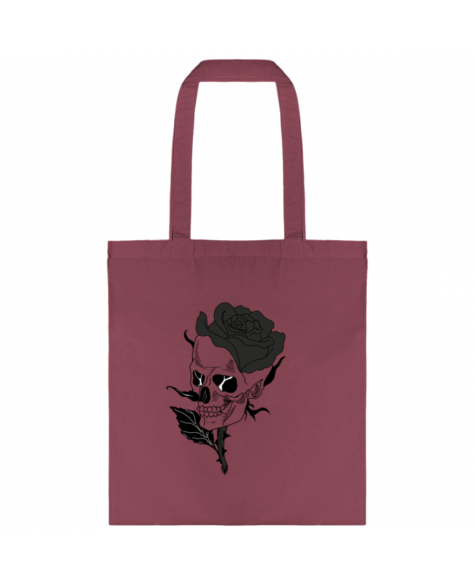 Tote-bag Tête de mort rose par Charod