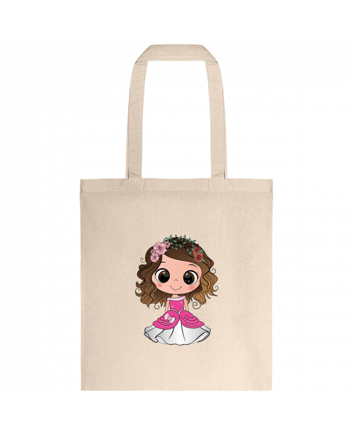 Tote-bag Princesse brune aux yeux bruns avec une robe rose par EmmaCreation