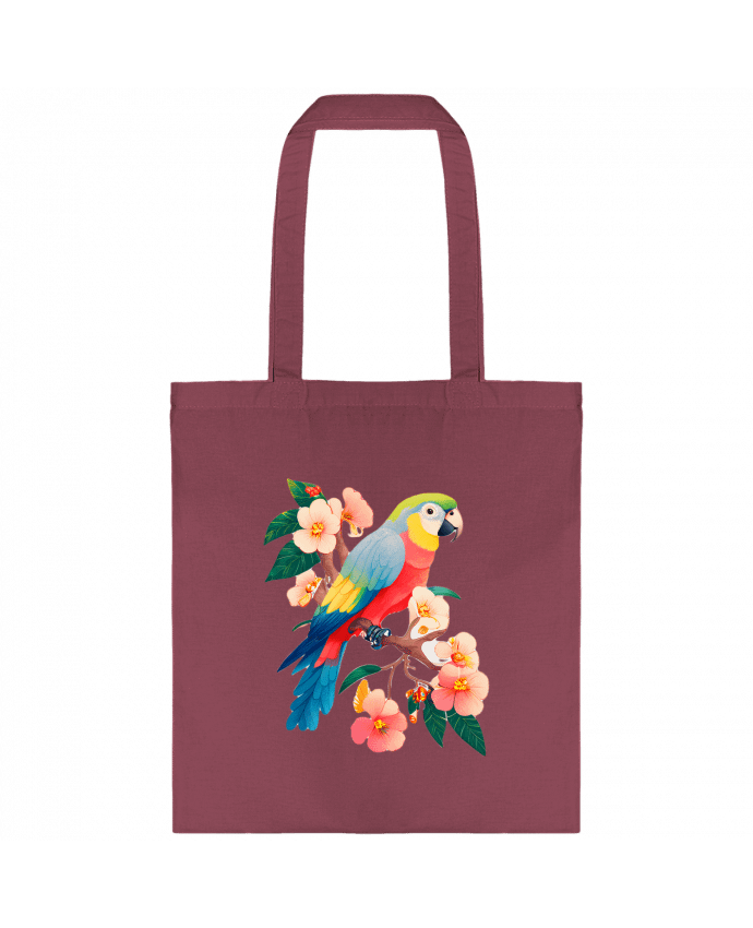 Tote-bag perroquet fleurie par EliseDesign