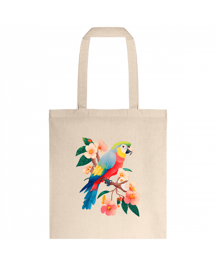 Tote-bag perroquet fleurie par EliseDesign