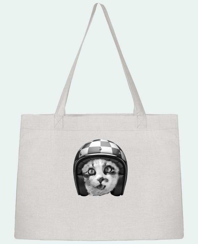 Shopping tote bag Stanley Stella Biker cat by justsayin