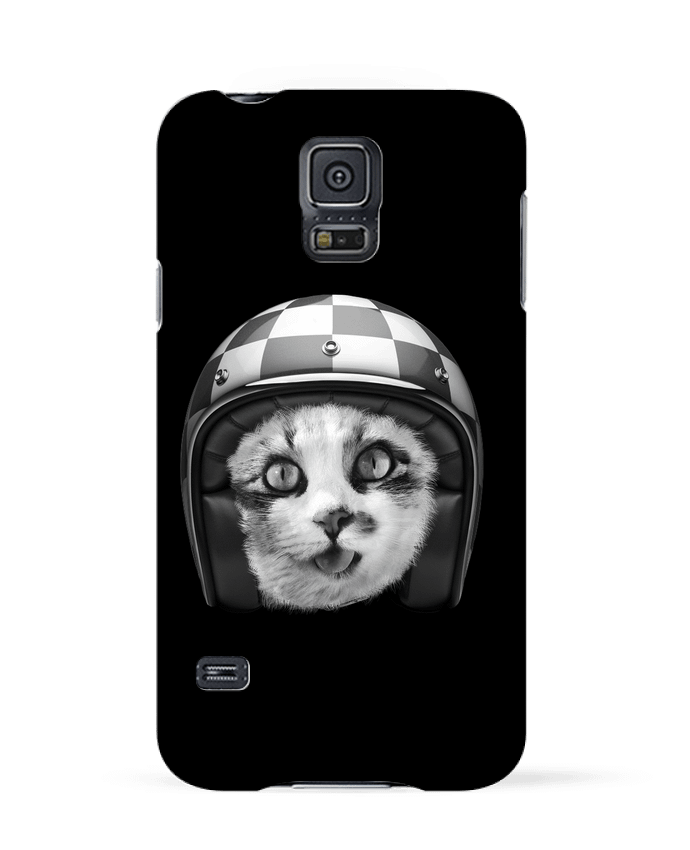 Case 3D Samsung Galaxy S5 Biker cat by justsayin