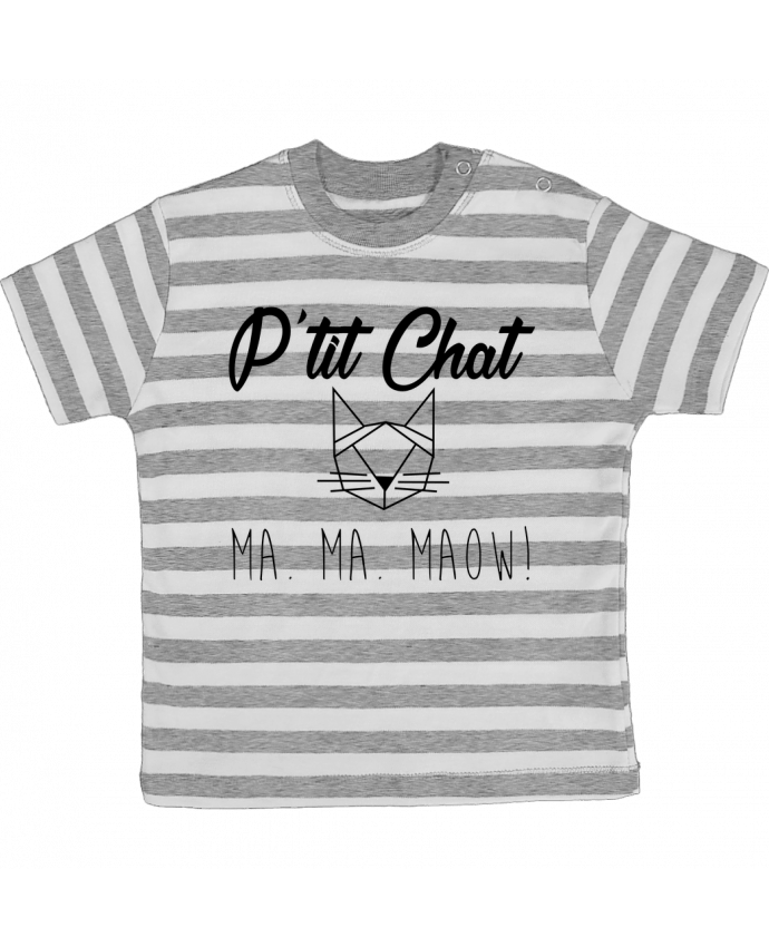 Tee-shirt bébé à rayures p'tit chat par zdav