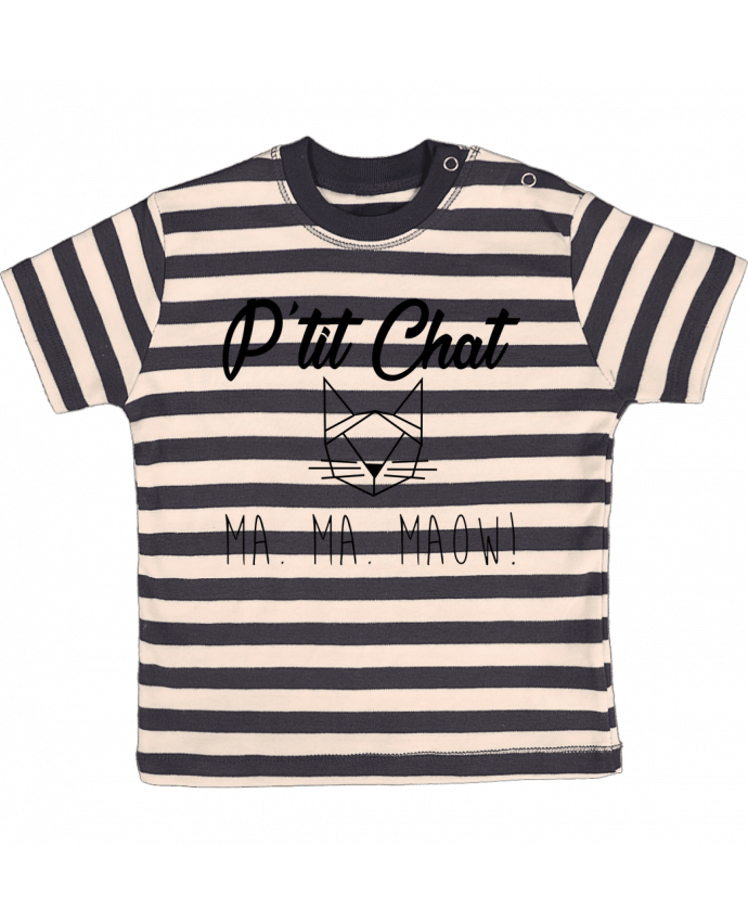 T-shirt baby with stripes p'tit chat by zdav