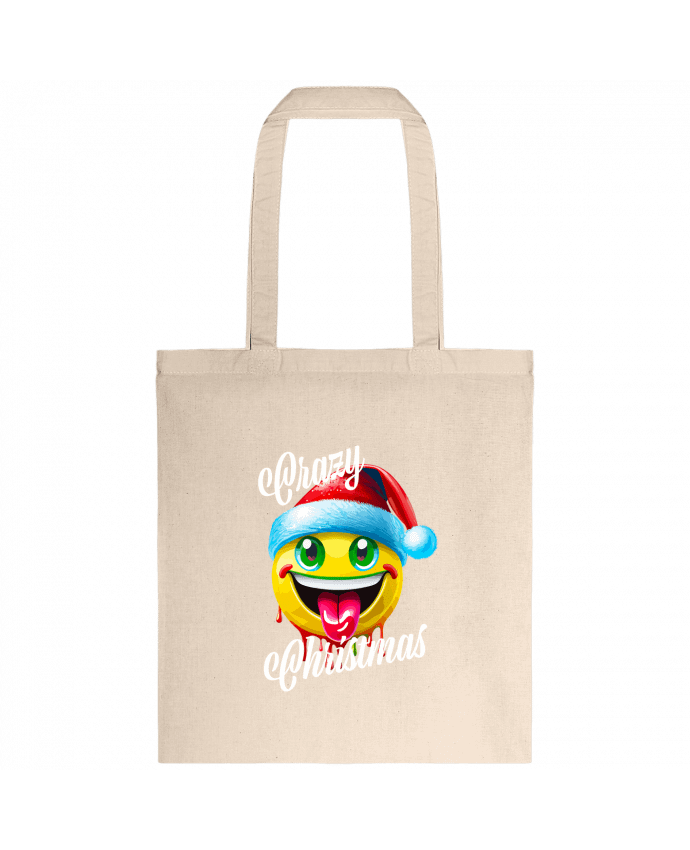 Tote-bag Emoji Noël tire la langue. Crazy Christmas par Featheart