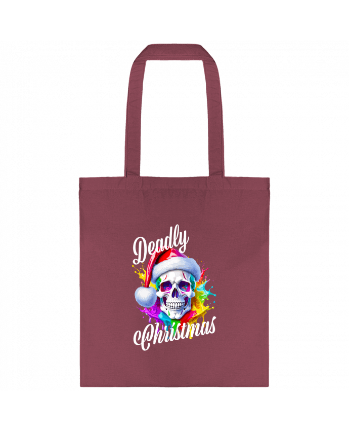 Tote-bag Skull Noël couleur. Deadly Christmas par Featheart