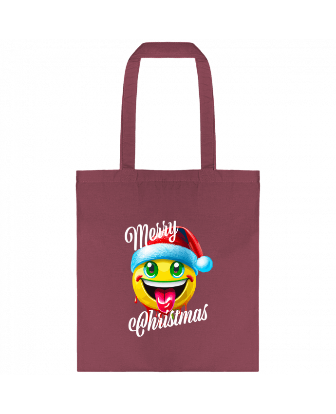 Tote-bag Emoji Noël tire la langue. Merry Christmas par Featheart