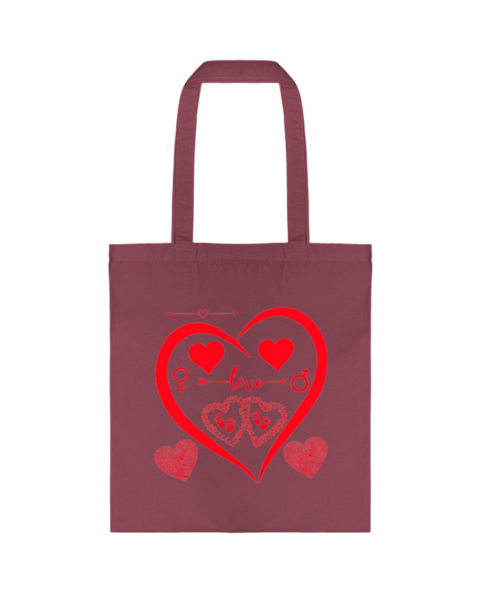 Tote-bag NAISSANCE BEBE COEUR ROUGE DE FAMILLE MAMAN PAPA BEBE par LIAMRIVIERART