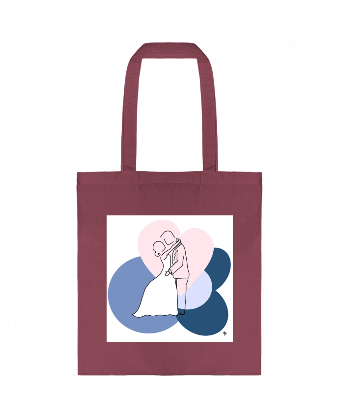 Tote-bag Mariés - Bleu de Chine - 3500 par Eledansaboutique
