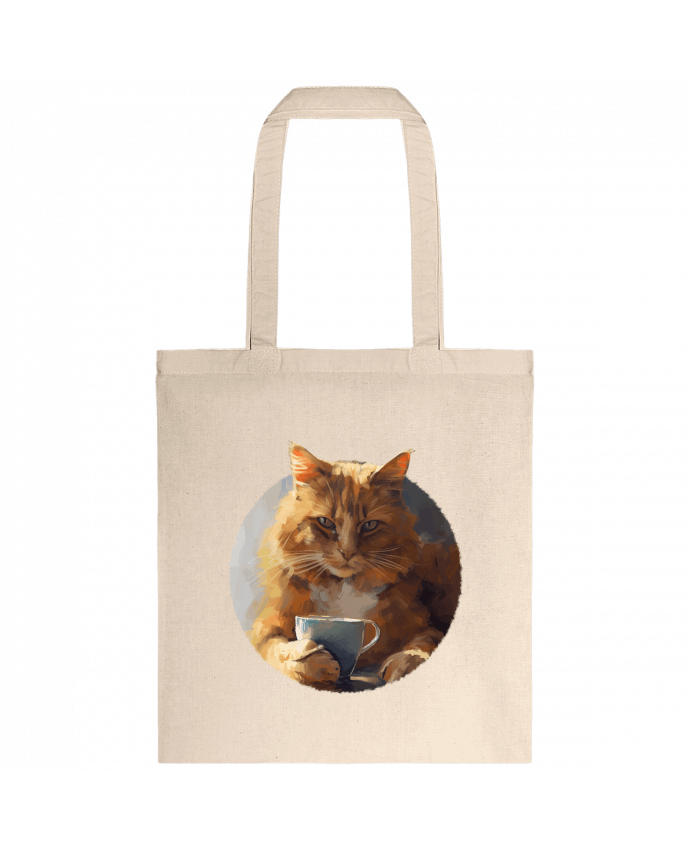 Tote-bag Illustration de Chat avec sa tasse de café par KronoArt