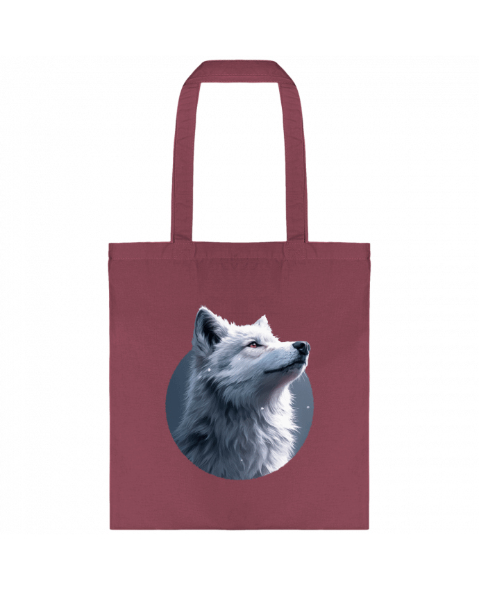 Tote-bag Illustration de Loup Blanc par KronoArt
