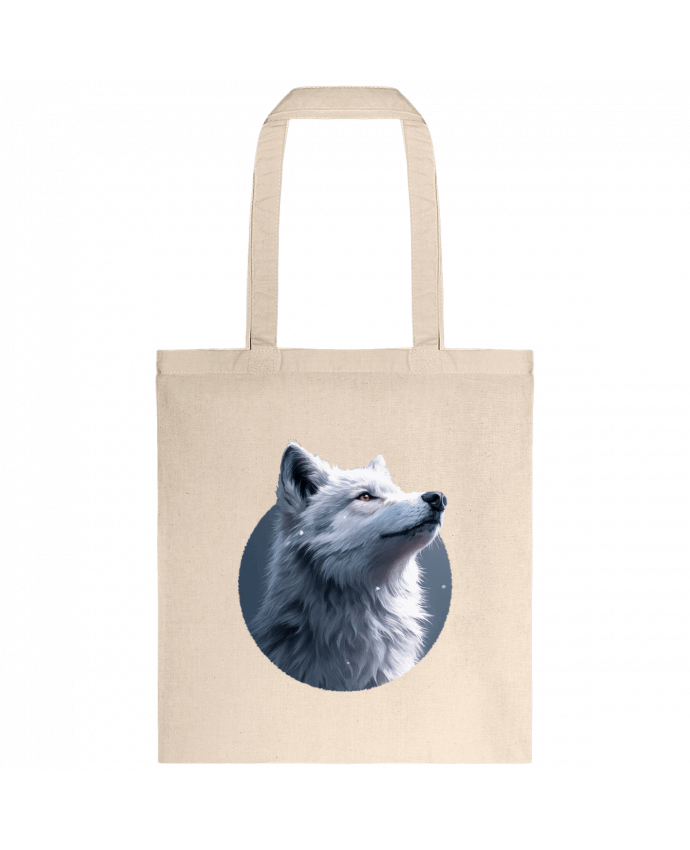 Tote-bag Illustration de Loup Blanc par KronoArt