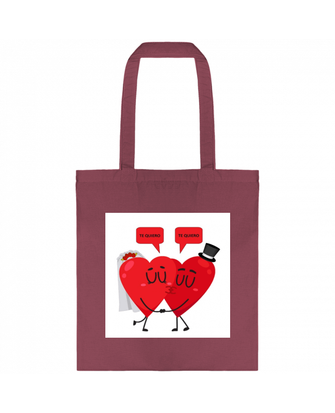 Tote-bag Novia y novio de corazones casándose par azulymalva