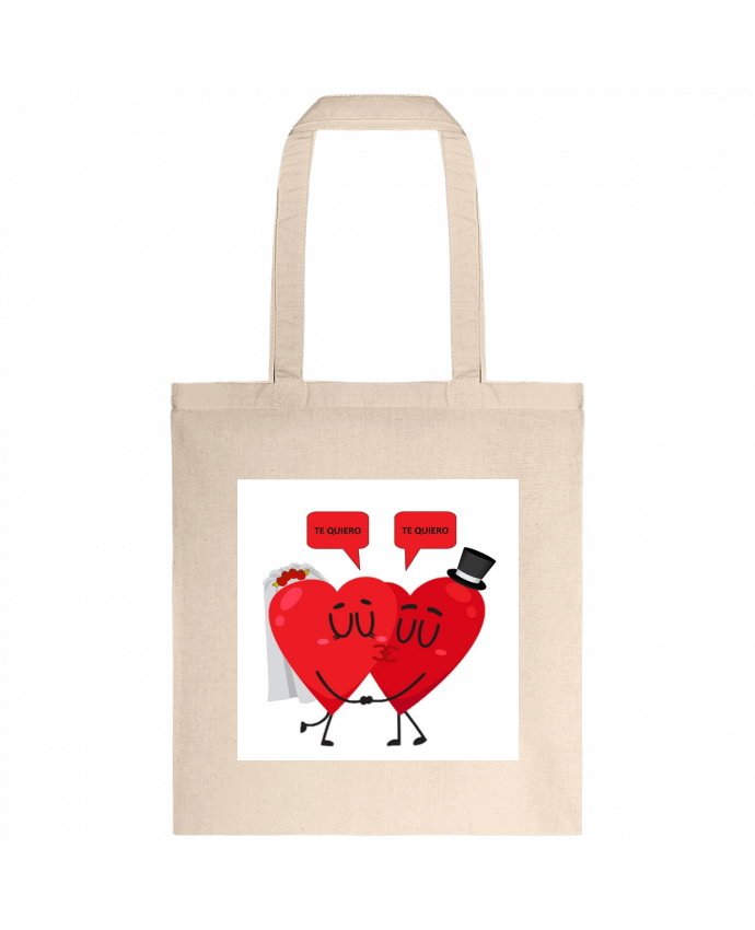 Tote-bag Novia y novio de corazones casándose par azulymalva