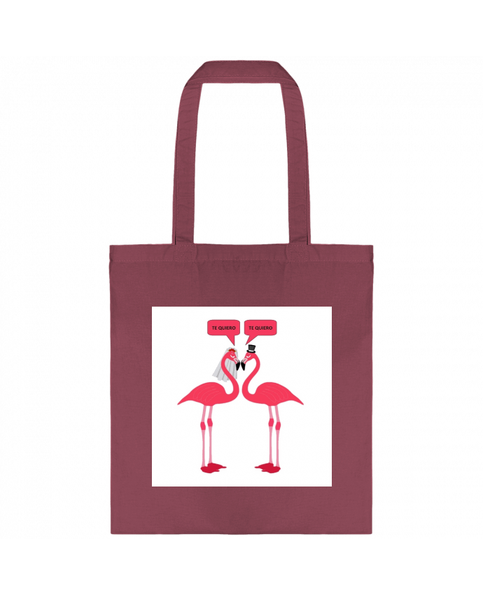 Tote-bag Novia y novio de flamencos casándose par azulymalva