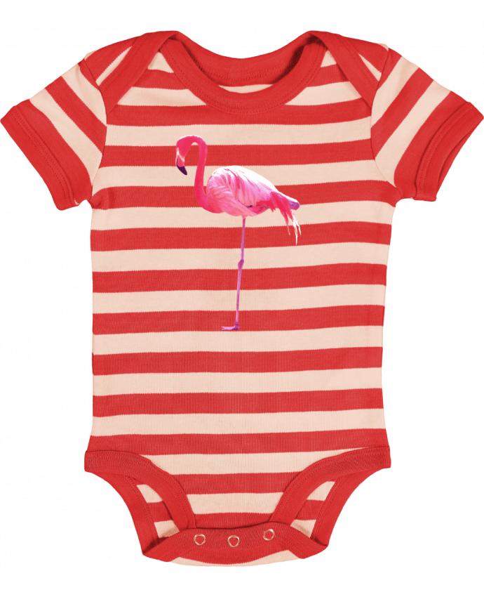Baby Body striped Flamant rose - justsayin