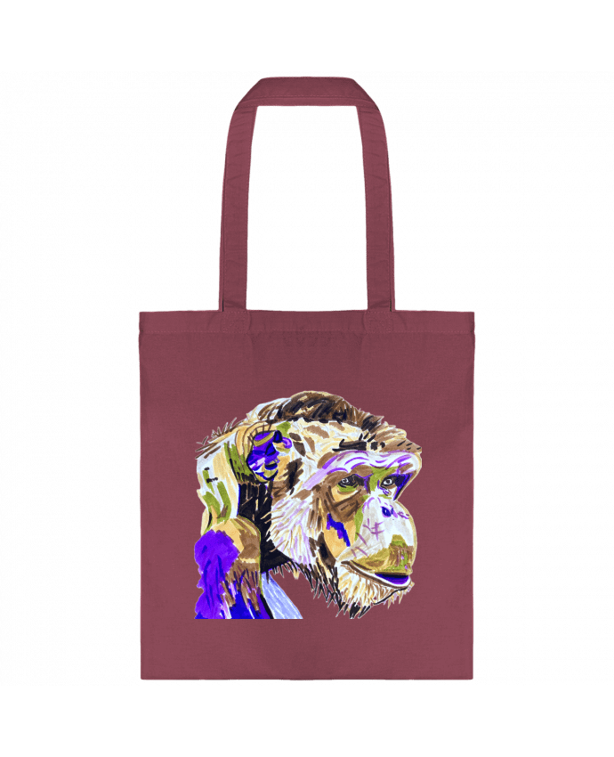 Tote-bag Chimpanzé aux couleurs complémentaires par Eclat animalier