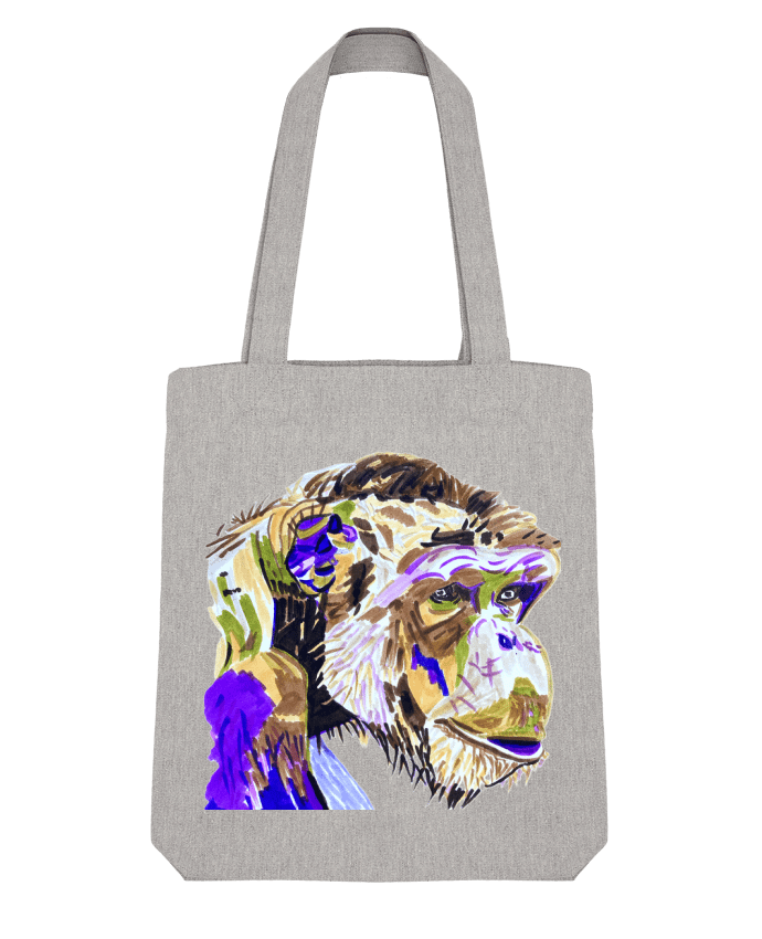 Tote Bag Stanley Stella Chimpanzé aux couleurs complémentaires par Eclat animalier 