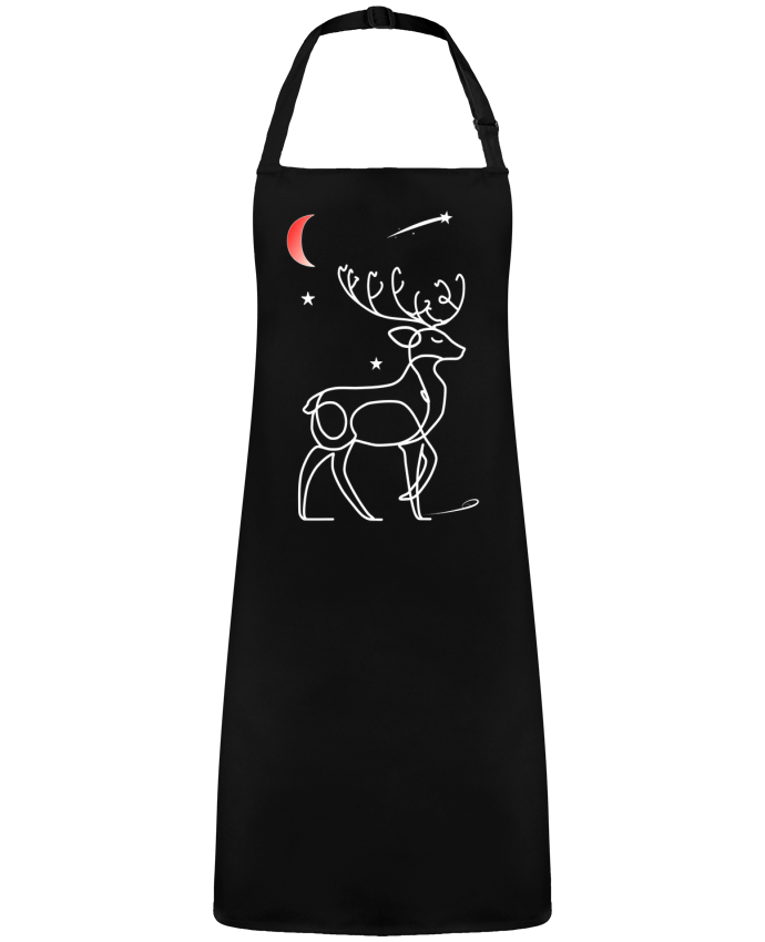 Tablier Renne blanc, Noël, étoile filante et lune rouge par  Bobraïs