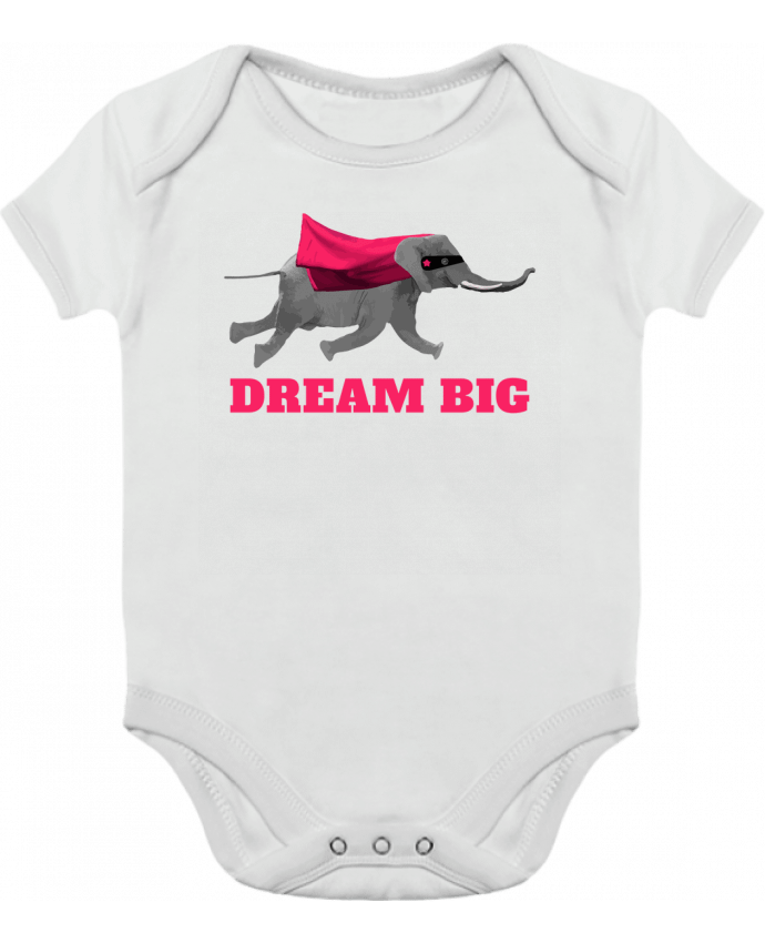 Body bébé manches contrastées Dream big éléphant par justsayin