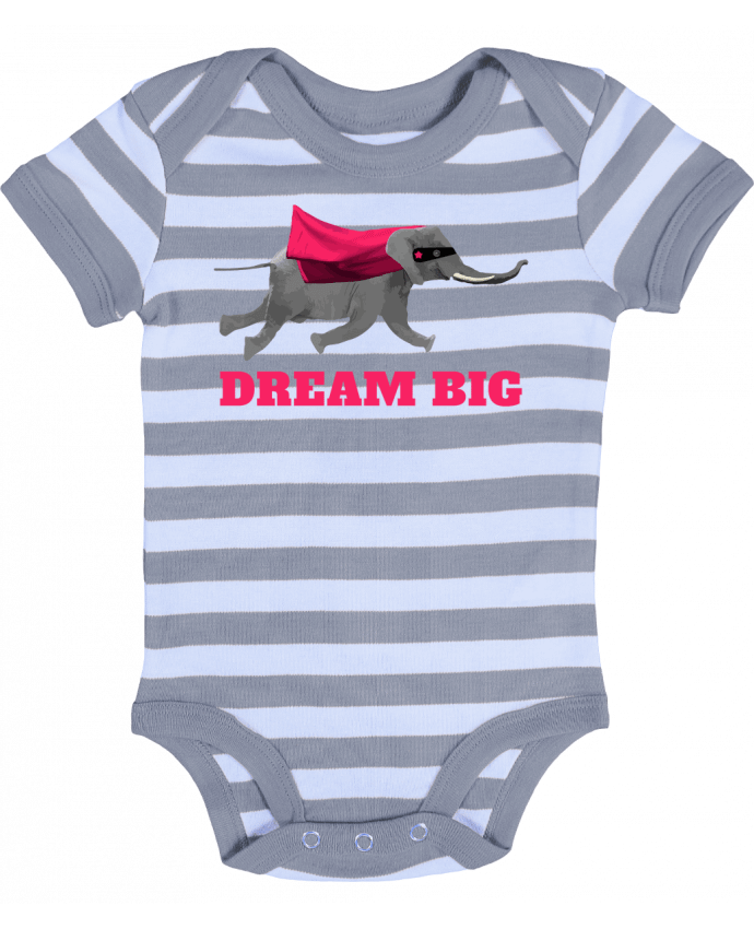 Baby Body striped Dream big éléphant - justsayin