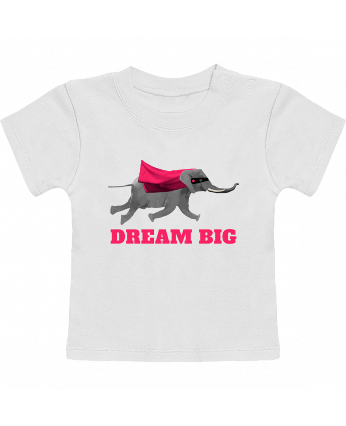 T-shirt bébé Dream big éléphant manches courtes du designer justsayin