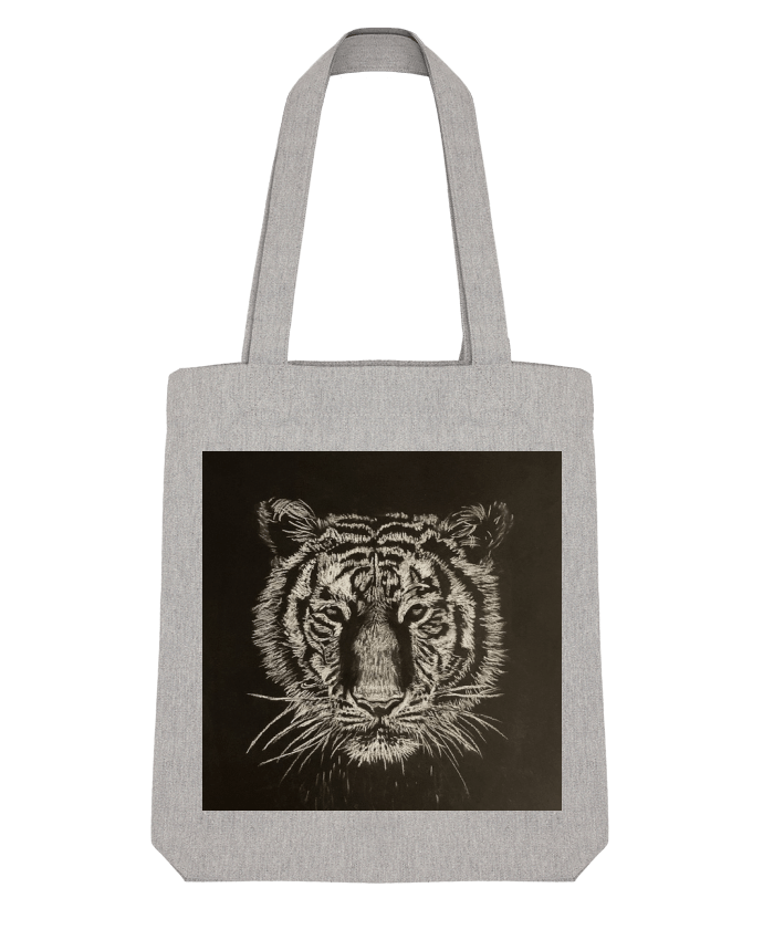 Tote Bag Stanley Stella Tigre à la craie carrée blanche par Eclat animalier 