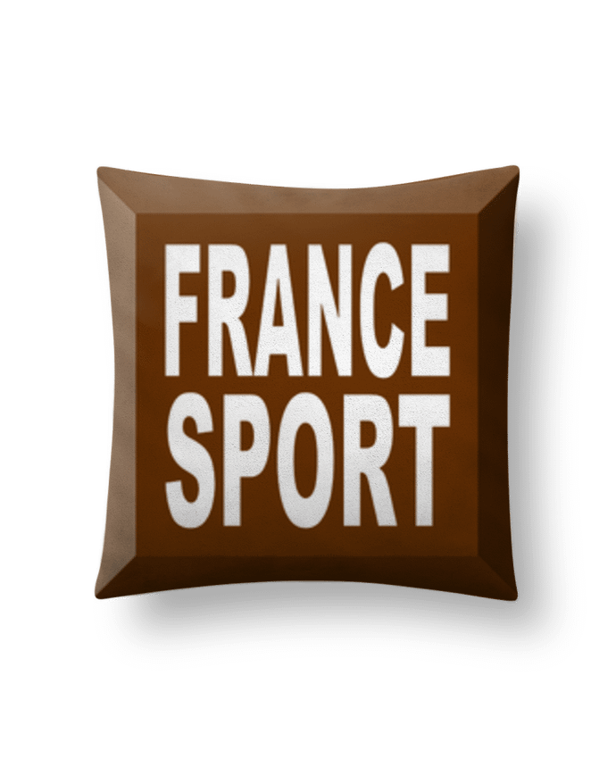Coussin suédine FRANCE  SPORT  CHOCOLAT par FIRST  STAR