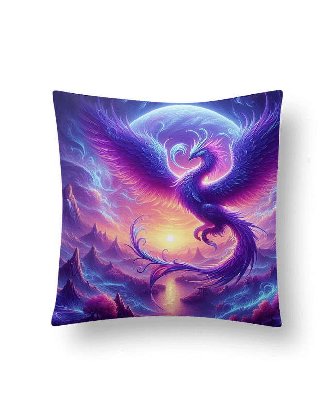 Coussin Phénix violet par Fantasymaniac