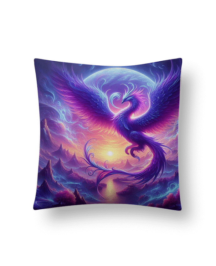 Coussin suédine Phénix violet par Fantasymaniac