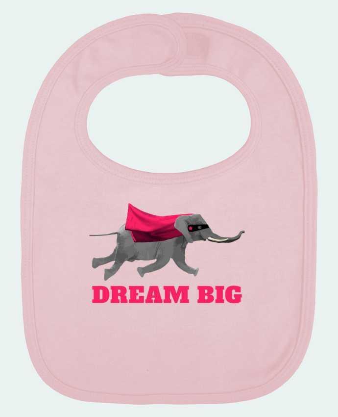 Baby Bib plain and contrast Dream big éléphant by justsayin