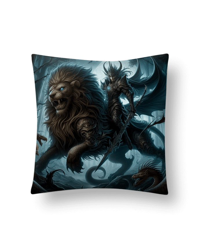 Coussin suédine Chimère dark fantasy par Fantasymaniac