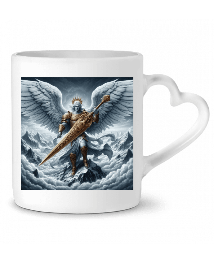 Mug coeur Ange blanc et or par Fantasymaniac