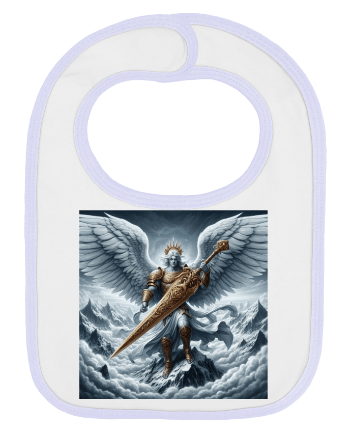 Bavoir bébé uni Ange blanc et or par Fantasymaniac