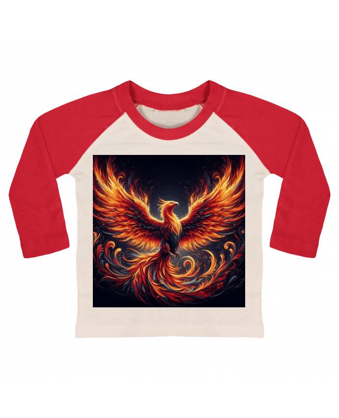 Tee-shirt Bébé Baseball ML Phénix ailes déployés par Fantasymaniac