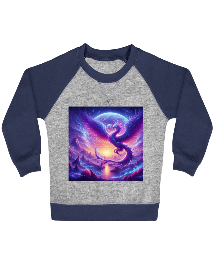 Sweat bébé manches contrastée Phénix violet par Fantasymaniac