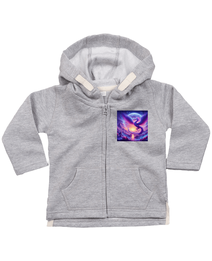 Sweat à capuche bébé zippé Phénix violet par Fantasymaniac